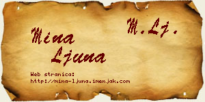 Mina Ljuna vizit kartica